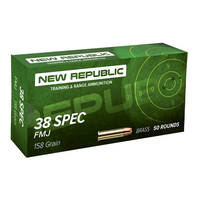 New Republic Training and Range 38 Special Ammo 158 Grain FMJ FP