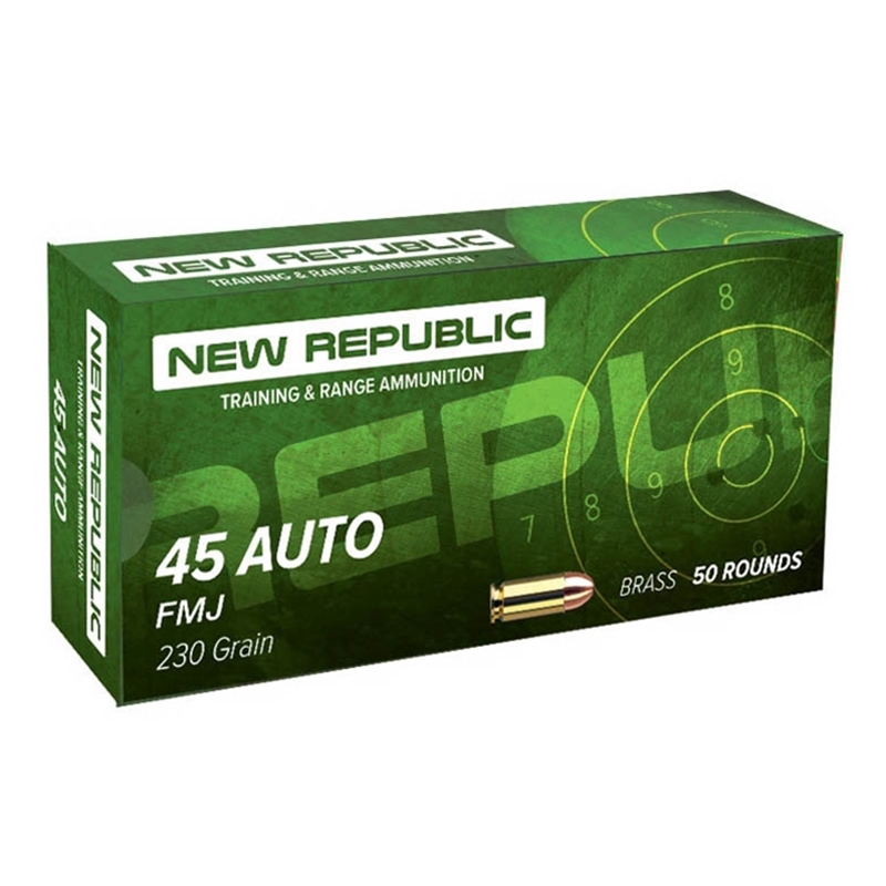 New Republic Training and Range 45 ACP Ammo 230 Grain FMJ