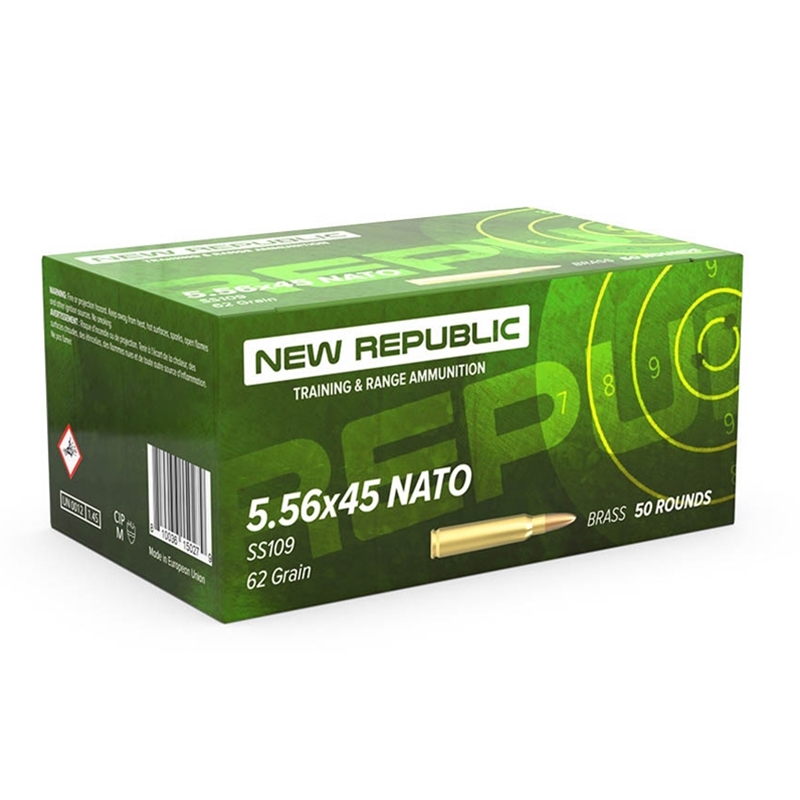 New Republic Training and Range 5.56x45mm M855/SS109 Ammo 62 Grain FMJ