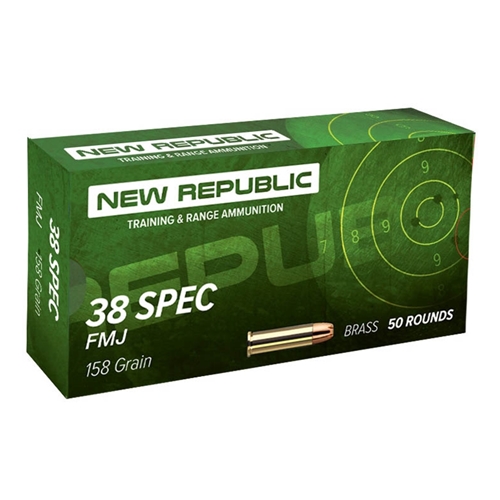 New Republic Training and Range 38 Special Ammo 158 Grain FMJ FP